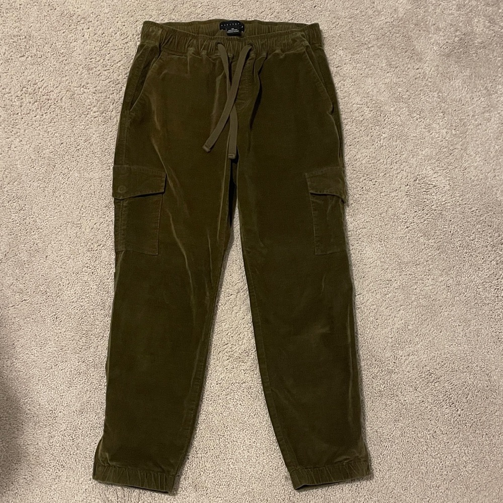 Sanctuary Olive Green Corduroy Cargo Joggers